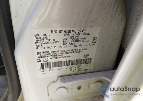 2015 Ford F-250 Lariat from USA, damaged, VIN 1FT7W2BT5FED37775